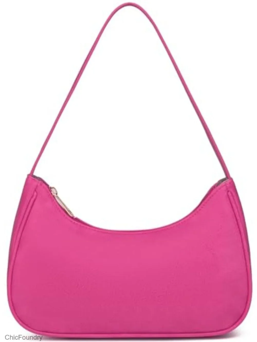 Vegan Leather Hobo Sling Tote Handbag with Zipper Closure